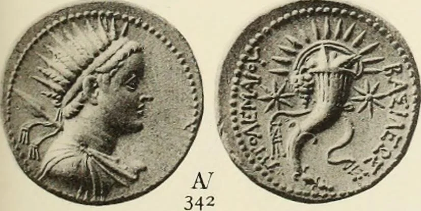 An illustration from Numismata graeca; Greek coin-types, classified for immediate identification, 1910, leaf 136