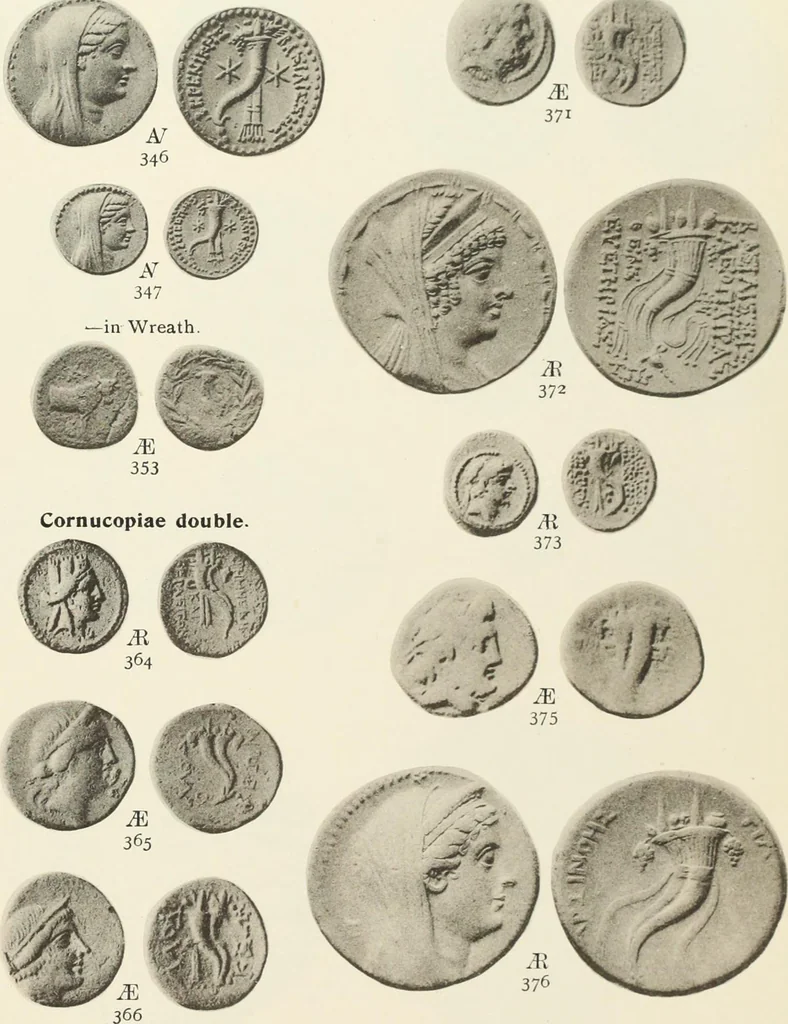 An illustration from Numismata graeca; Greek coin-types, classified for immediate identification, 1910, leaf 136
