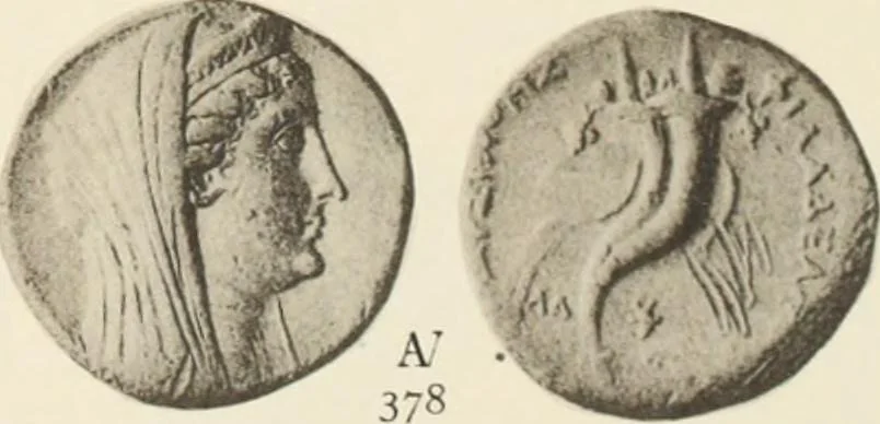 An illustration from Numismata graeca; Greek coin-types, classified for immediate identification, 1910, leaf 136