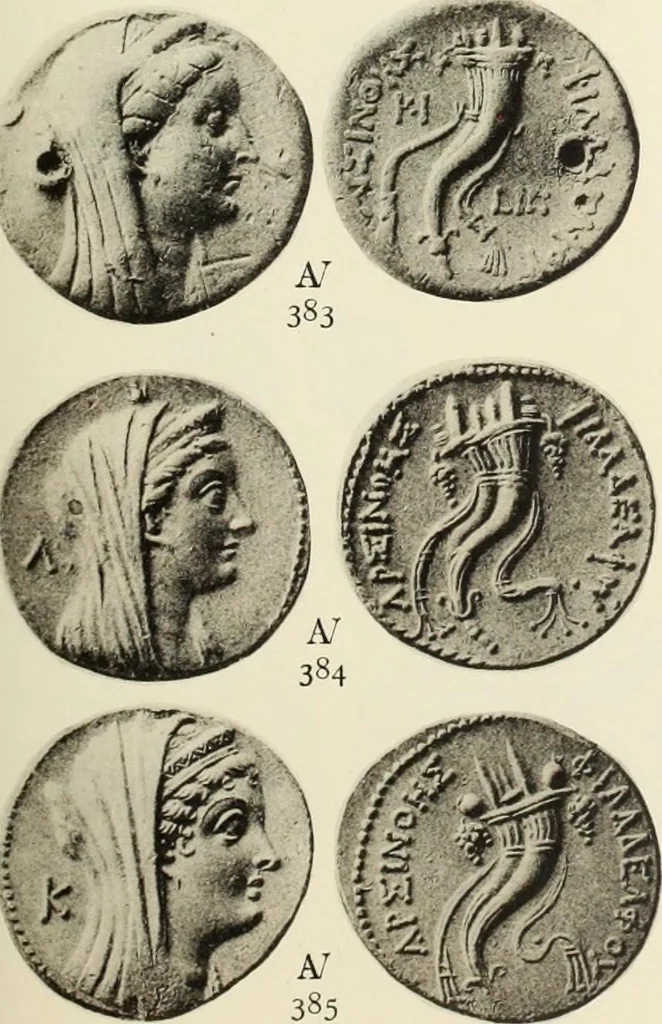 An illustration from Numismata graeca; Greek coin-types, classified for immediate identification, 1910, leaf 138