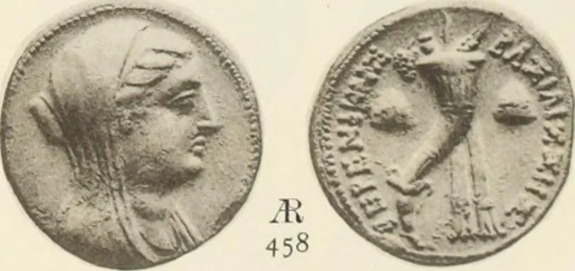 An illustration from Numismata graeca; Greek coin-types, classified for immediate identification, 1910, leaf 140