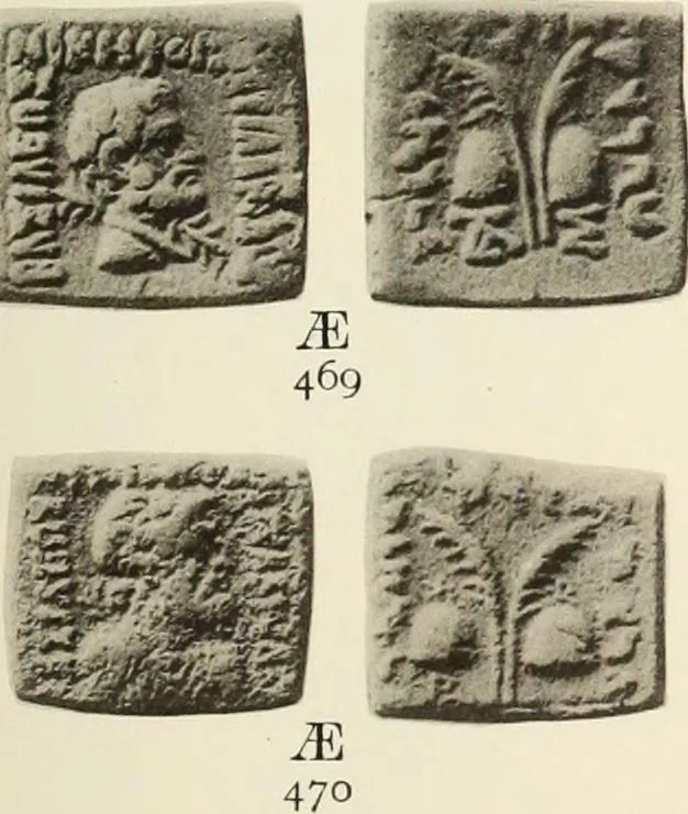An illustration from Numismata graeca; Greek coin-types, classified for immediate identification, 1910, leaf 142