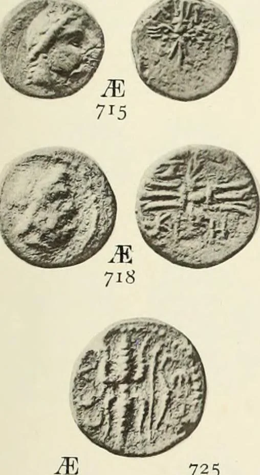 An illustration from Numismata graeca; Greek coin-types, classified for immediate identification, 1910, leaf 152