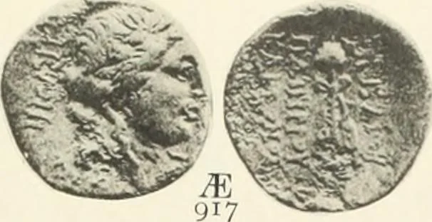 An illustration from Numismata graeca; Greek coin-types, classified for immediate identification, 1910, leaf 162