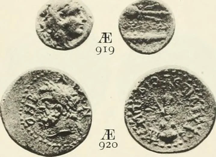 An illustration from Numismata graeca; Greek coin-types, classified for immediate identification, 1910, leaf 162