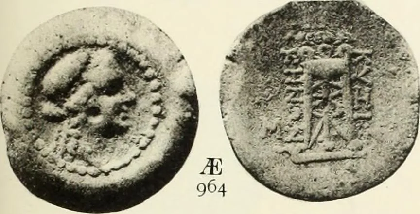 An illustration from Numismata graeca; Greek coin-types, classified for immediate identification, 1910, leaf 164