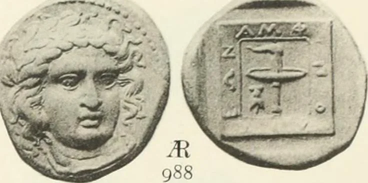 An illustration from Numismata graeca; Greek coin-types, classified for immediate identification, 1910, leaf 164