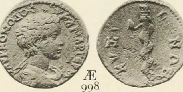 An illustration from Numismata graeca; Greek coin-types, classified for immediate identification, 1910, leaf 164