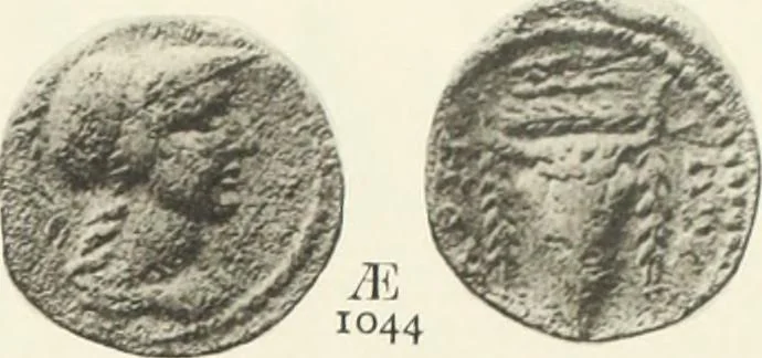 An illustration from Numismata graeca; Greek coin-types, classified for immediate identification, 1910, leaf 166