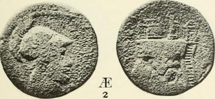 An illustration from Numismata graeca; Greek coin-types, classified for immediate identification, 1910, leaf 338