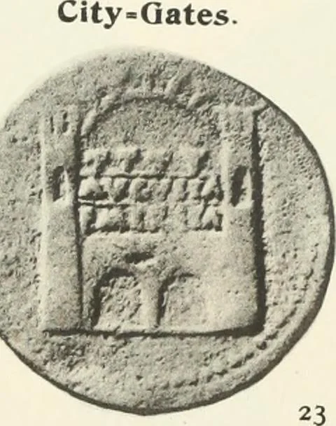 An illustration from Numismata graeca; Greek coin-types, classified for immediate identification, 1910, leaf 338