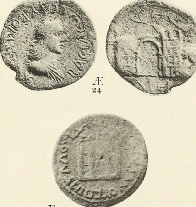 An illustration from Numismata graeca; Greek coin-types, classified for immediate identification, 1910, leaf 338