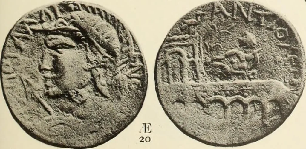 An illustration from Numismata graeca; Greek coin-types, classified for immediate identification, 1910, leaf 338