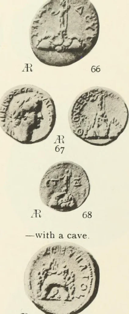 An illustration from Numismata graeca; Greek coin-types, classified for immediate identification, 1910, leaf 340