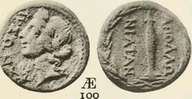 An illustration from Numismata graeca; Greek coin-types, classified for immediate identification, 1910, leaf 342