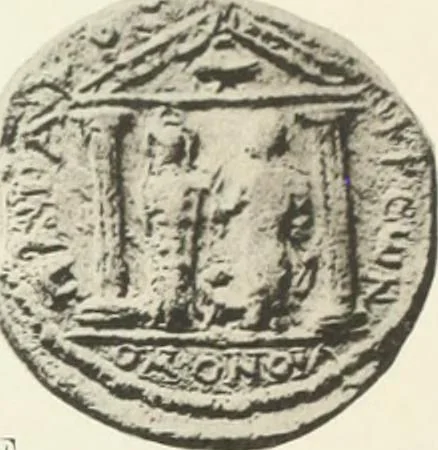 An illustration from Numismata graeca; Greek coin-types, classified for immediate identification, 1910, leaf 344
