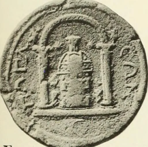 An illustration from Numismata graeca; Greek coin-types, classified for immediate identification, 1910, leaf 346