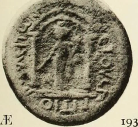 An illustration from Numismata graeca; Greek coin-types, classified for immediate identification, 1910, leaf 346
