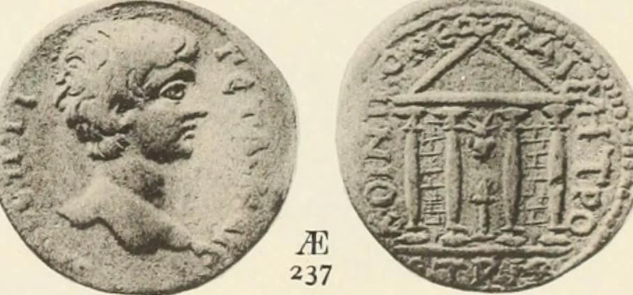 An illustration from Numismata graeca; Greek coin-types, classified for immediate identification, 1910, leaf 346