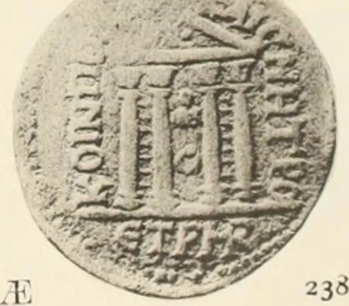 An illustration from Numismata graeca; Greek coin-types, classified for immediate identification, 1910, leaf 346