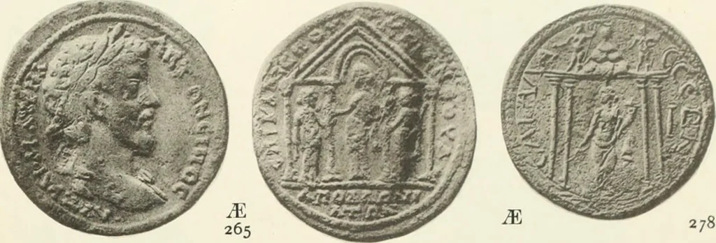An illustration from Numismata graeca; Greek coin-types, classified for immediate identification, 1910, leaf 348