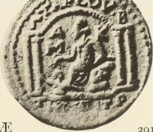 An illustration from Numismata graeca; Greek coin-types, classified for immediate identification, 1910, leaf 348