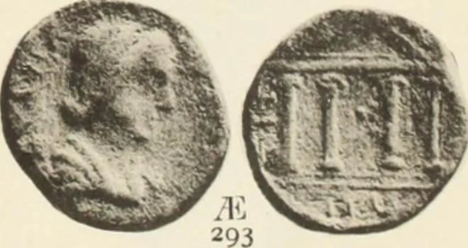 An illustration from Numismata graeca; Greek coin-types, classified for immediate identification, 1910, leaf 348
