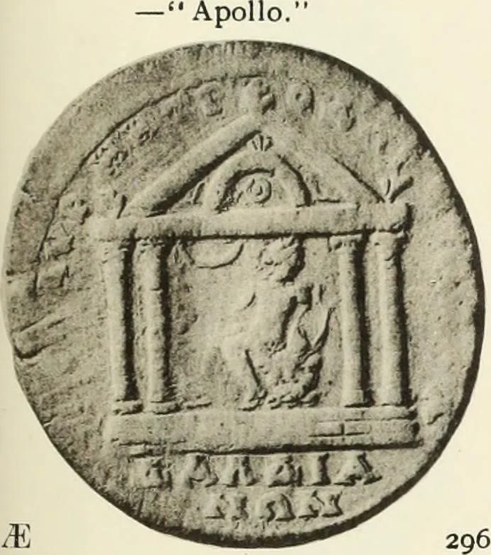 An illustration from Numismata graeca; Greek coin-types, classified for immediate identification, 1910, leaf 350