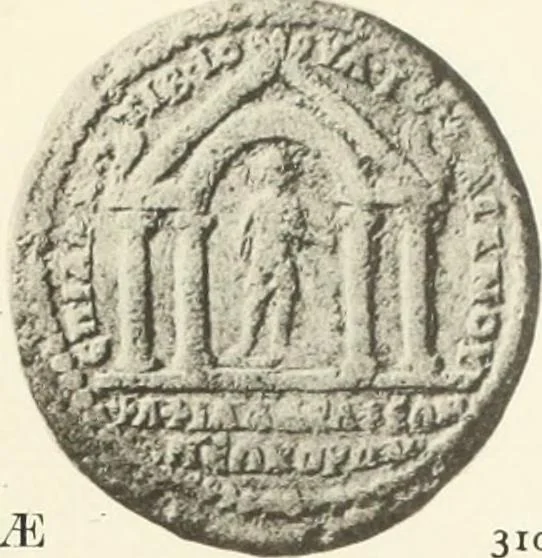An illustration from Numismata graeca; Greek coin-types, classified for immediate identification, 1910, leaf 350