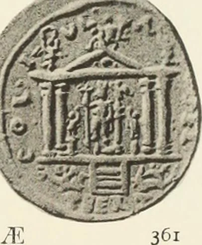An illustration from Numismata graeca; Greek coin-types, classified for immediate identification, 1910, leaf 352
