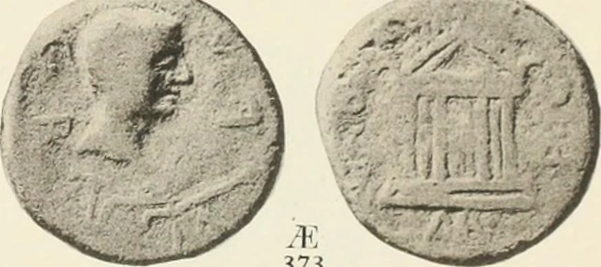 An illustration from Numismata graeca; Greek coin-types, classified for immediate identification, 1910, leaf 352