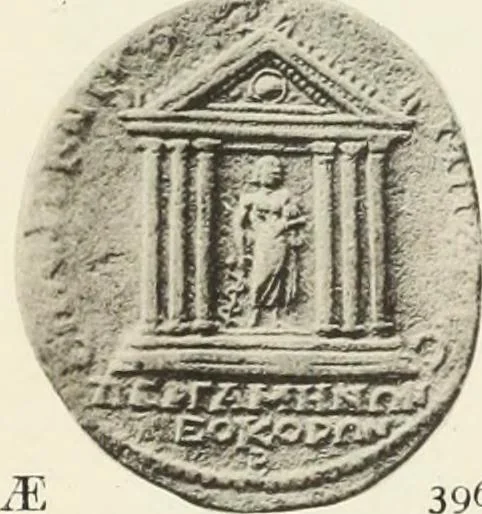An illustration from Numismata graeca; Greek coin-types, classified for immediate identification, 1910, leaf 354