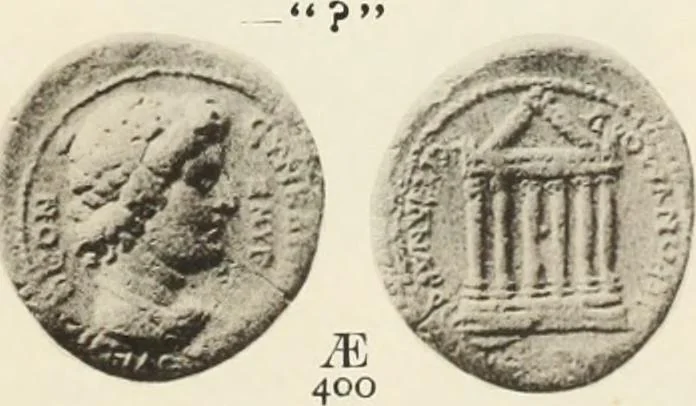 An illustration from Numismata graeca; Greek coin-types, classified for immediate identification, 1910, leaf 354