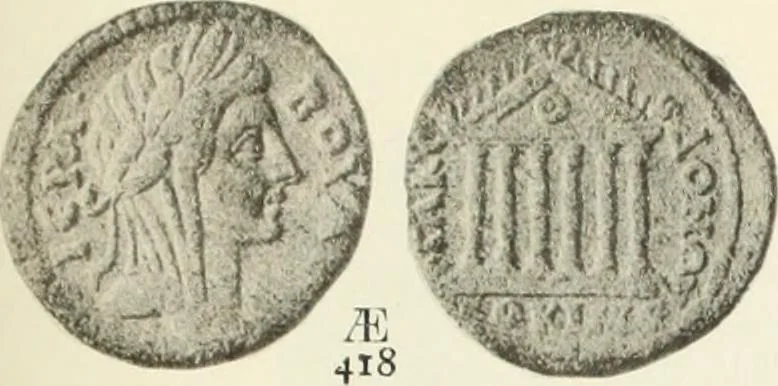 An illustration from Numismata graeca; Greek coin-types, classified for immediate identification, 1910, leaf 356