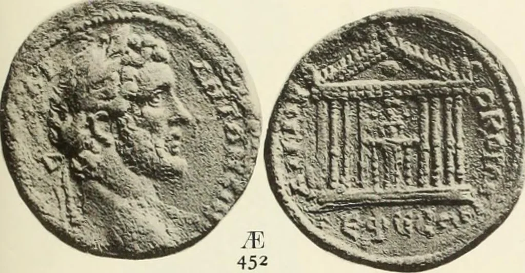 An illustration from Numismata graeca; Greek coin-types, classified for immediate identification, 1910, leaf 358