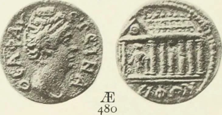 An illustration from Numismata graeca; Greek coin-types, classified for immediate identification, 1910, leaf 358