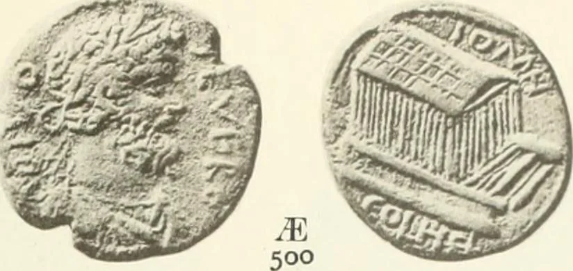 An illustration from Numismata graeca; Greek coin-types, classified for immediate identification, 1910, leaf 360
