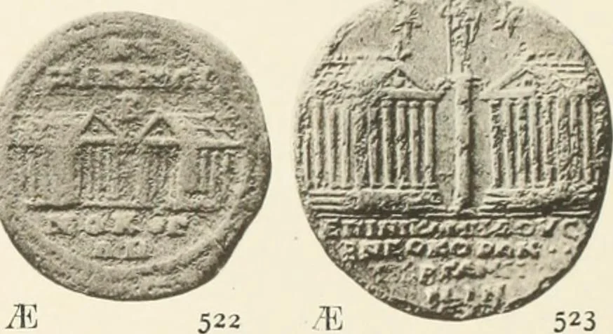 An illustration from Numismata graeca; Greek coin-types, classified for immediate identification, 1910, leaf 360