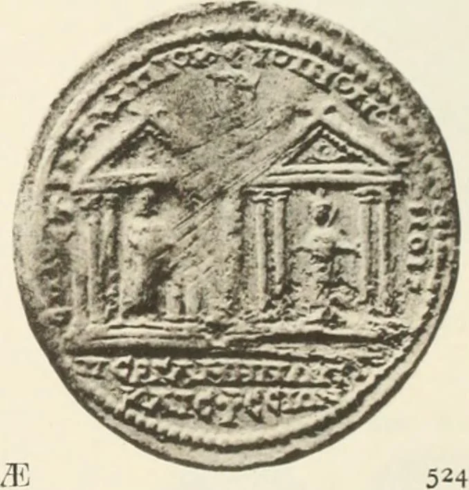 An illustration from Numismata graeca; Greek coin-types, classified for immediate identification, 1910, leaf 360