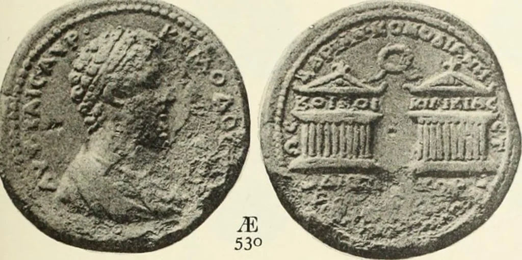 An illustration from Numismata graeca; Greek coin-types, classified for immediate identification, 1910, leaf 362
