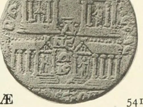 An illustration from Numismata graeca; Greek coin-types, classified for immediate identification, 1910, leaf 362