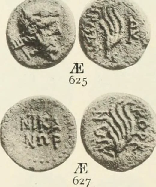 An illustration from Numismata graeca; Greek coin-types, classified for immediate identification, 1910, leaf 364