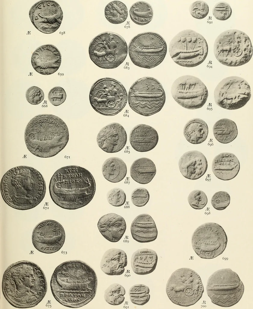 An illustration from Numismata graeca; Greek coin-types, classified for immediate identification, 1910, leaf 366