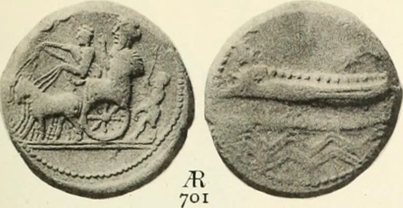 An illustration from Numismata graeca; Greek coin-types, classified for immediate identification, 1910, leaf 368