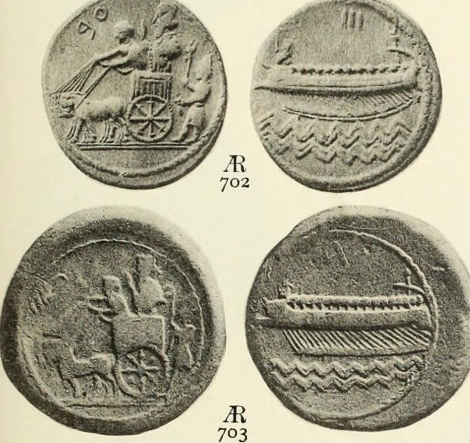 An illustration from Numismata graeca; Greek coin-types, classified for immediate identification, 1910, leaf 368
