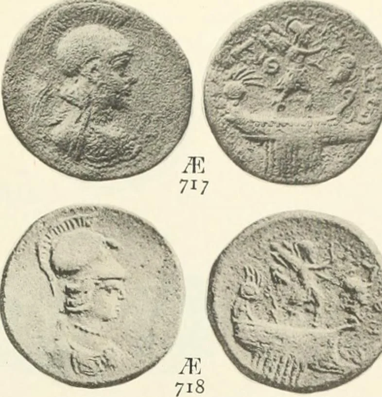 An illustration from Numismata graeca; Greek coin-types, classified for immediate identification, 1910, leaf 368