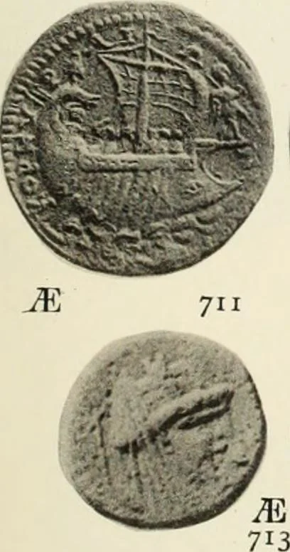 An illustration from Numismata graeca; Greek coin-types, classified for immediate identification, 1910, leaf 368