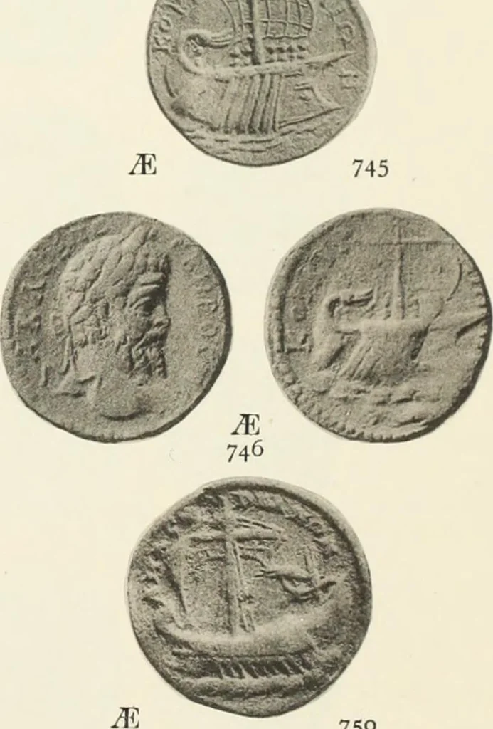 An illustration from Numismata graeca; Greek coin-types, classified for immediate identification, 1910, leaf 368