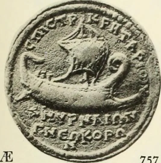 An illustration from Numismata graeca; Greek coin-types, classified for immediate identification, 1910, leaf 370