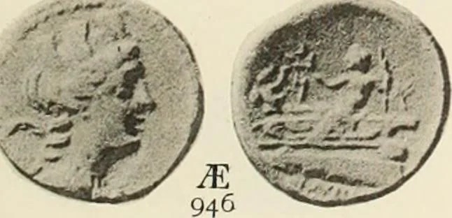 An illustration from Numismata graeca; Greek coin-types, classified for immediate identification, 1910, leaf 376